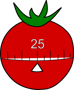 Temporizador de pomodoros, forma de tomate. Ideal para contar intervalos de teletrabajo.