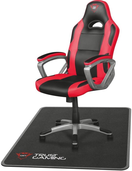 Alfombrillas gaming para sillas de oficina con ruedas gris.